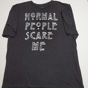 American Horror Story "Normal People Scare Me" Gray & White  Graphic Tee Size 3x